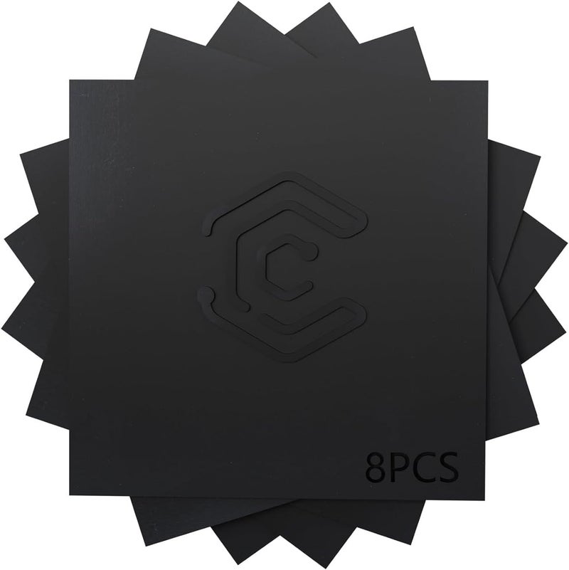 Creatorally 8 Pack Pre-Painted Colored Plywood Sheets,12x12x1/8 Inch (3mm) Basswood,Ideal for Laser Cutting, Engraving, DIY Crafts, Ornaments, Models Making (Black) - Image 1